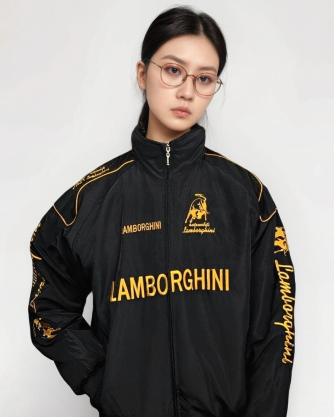 Racing Lamborghini Puffer Embroidery Unisex Jacket l stylestitch