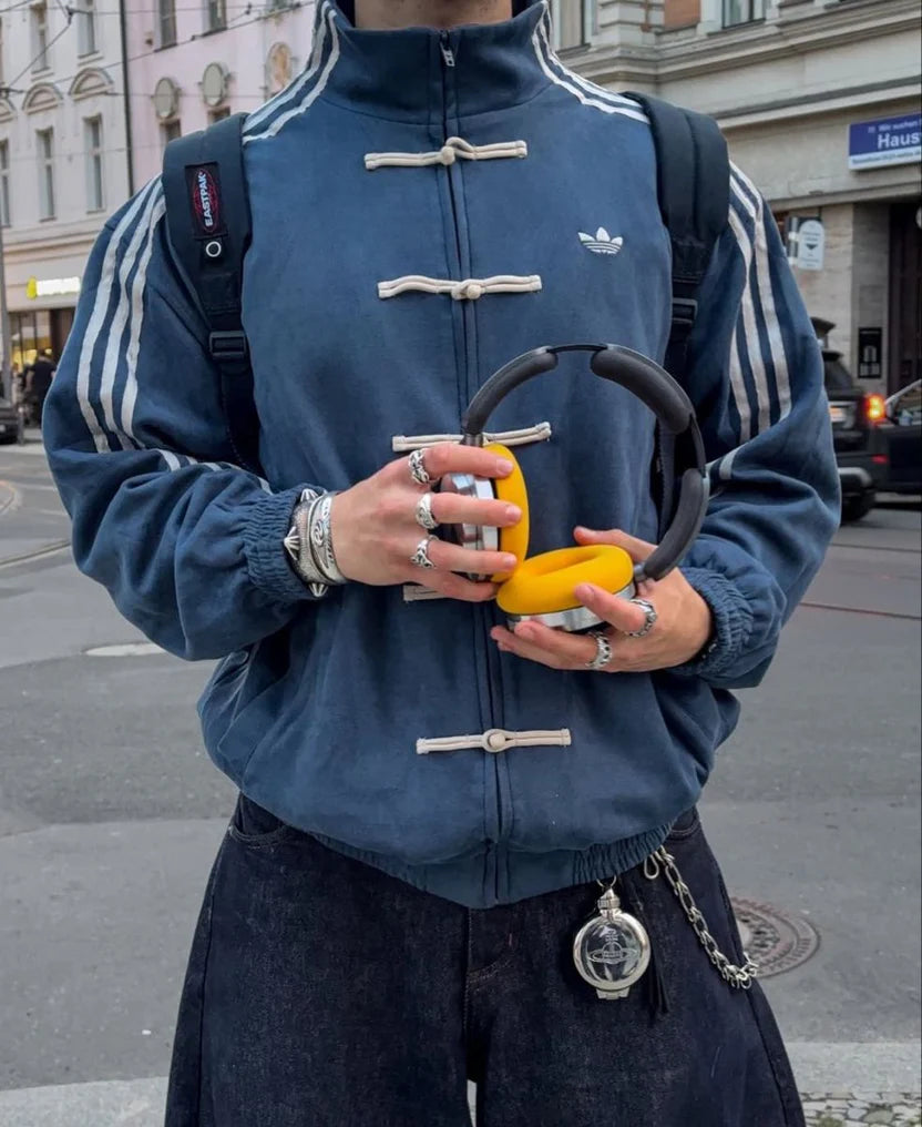 CNY-Inspired Premium Navy Blue Suede Jacket by stylestitch