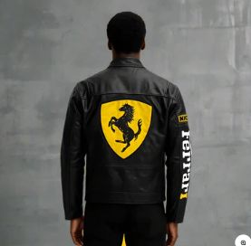 Racing Black Leather Unisex jacket l stylestitch