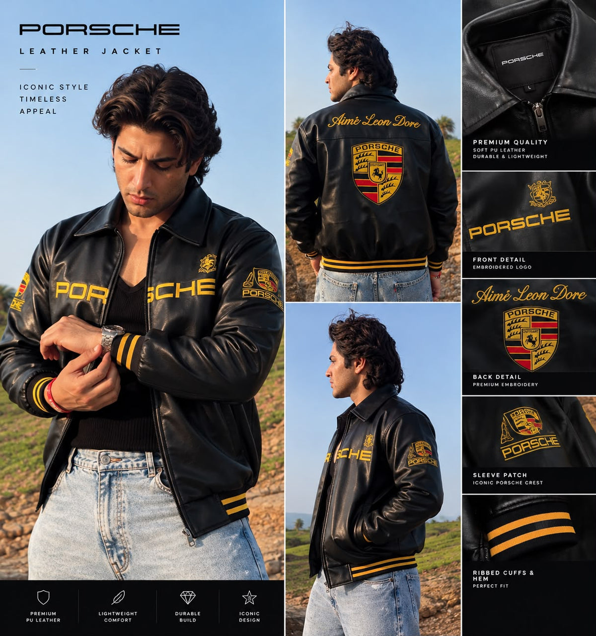BLACK PORCHE VINTAGE RACING JACKET