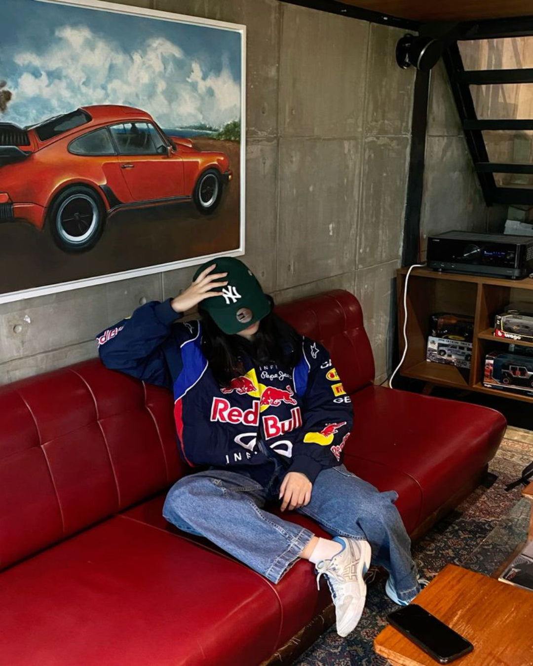Racing Red Bull Puffer Embroidery Unisex Jacket l stylestitch