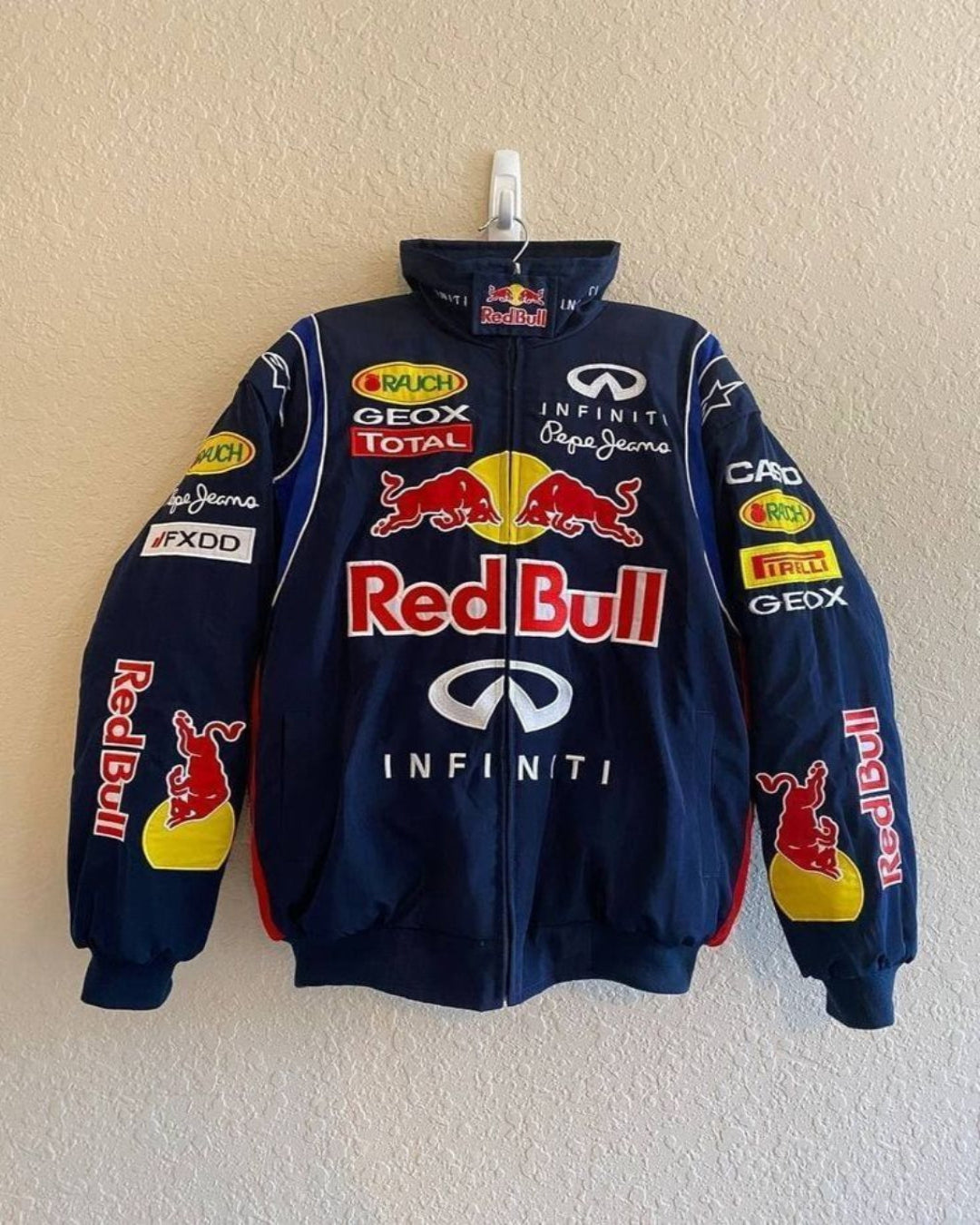Racing Red Bull Puffer Embroidery Unisex Jacket l stylestitch