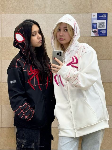 White Spiderman Unisex Hoodie by Stylestitch