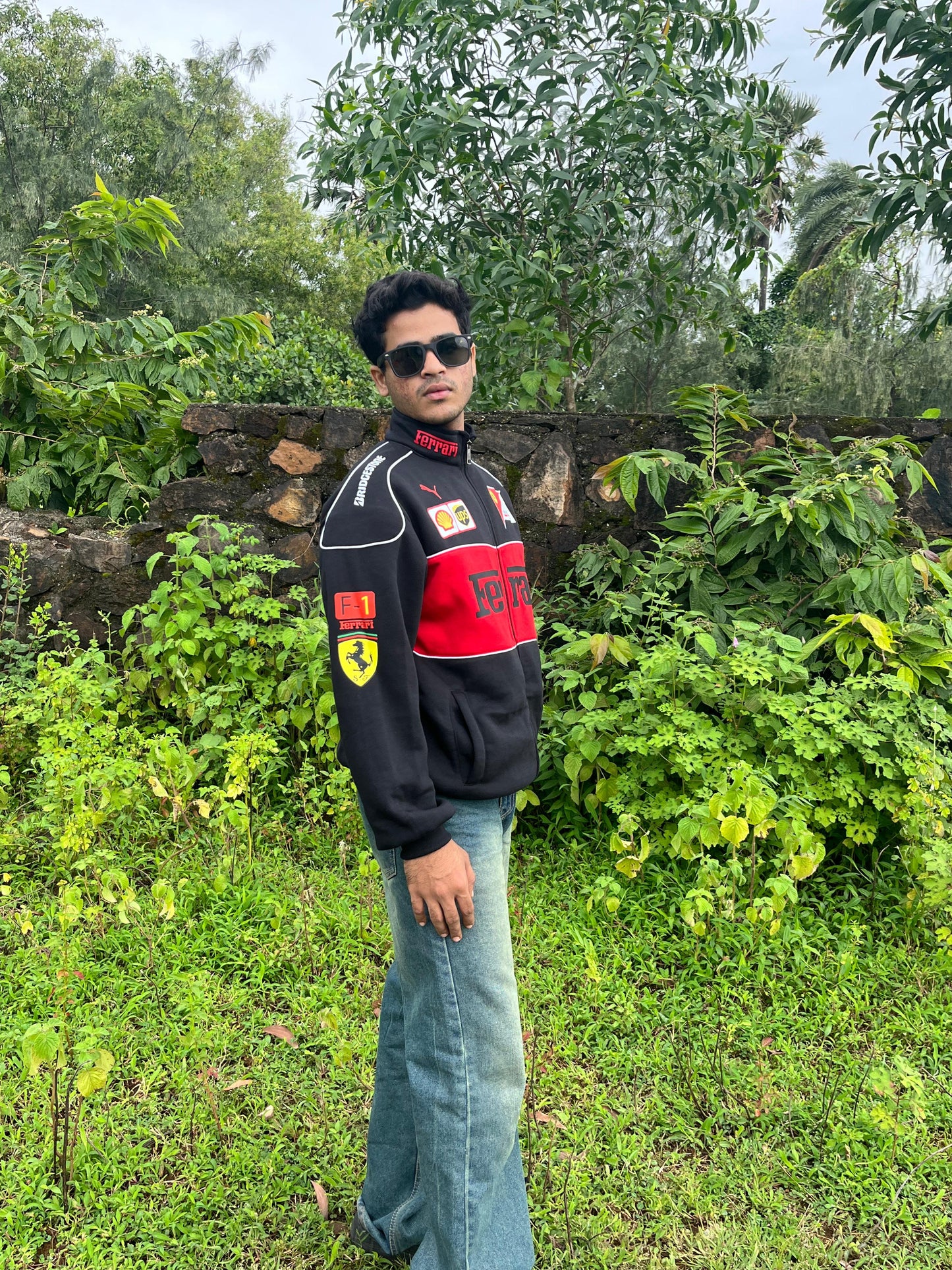 F1 Black Ferrari Jacket – F1-Inspired Streetwear by Stylestitch