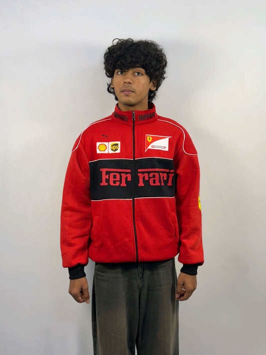 F1 RED FERRARI UNISEX RACING JACKET BY STYLESTITCH I DTF