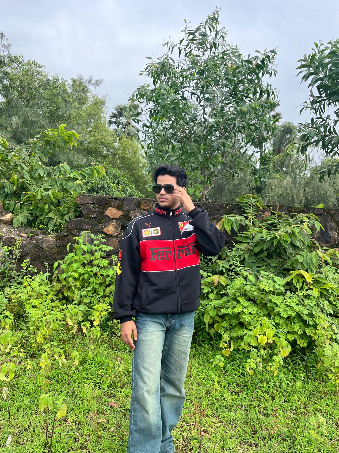 F1 Black Ferrari Jacket – F1-Inspired Streetwear by Stylestitch