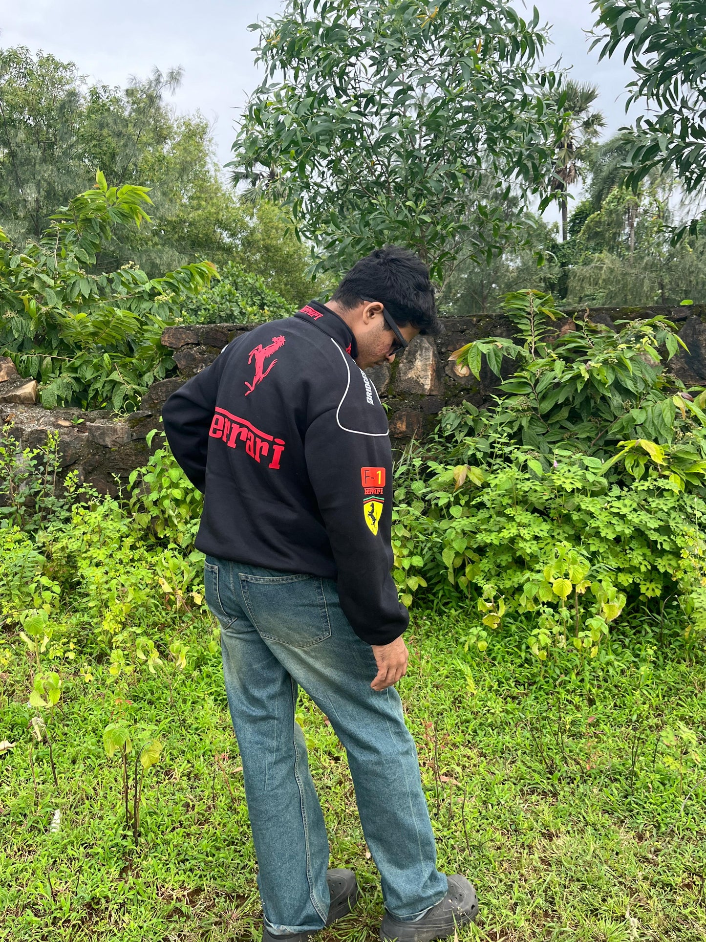 F1 Black Ferrari Jacket – F1-Inspired Streetwear by Stylestitch