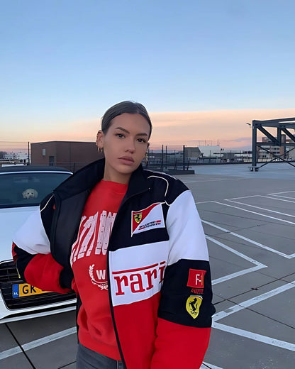 Racing Trio Puffer Embroidery Unisex Jacket l stylestitch