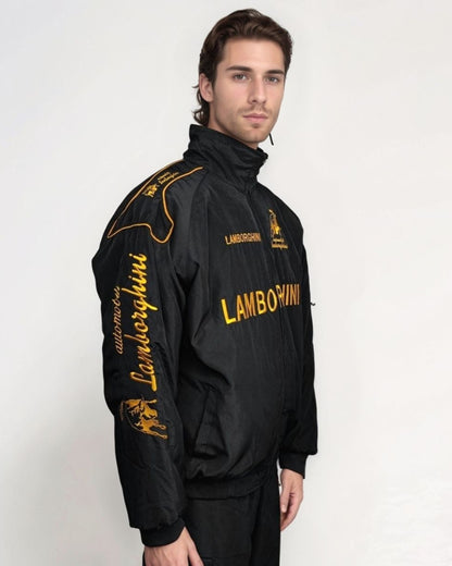 Racing Lamborghini Puffer Embroidery Unisex Jacket l stylestitch