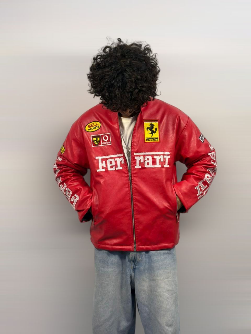 Racing Red Leather Unisex jacket l stylestitch