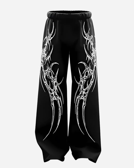 Saiyan Black Unisex Straight Fit Baggy Pants l stylestitch