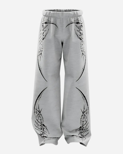Grey Kraken Straight Fit Baggy Pants l stylestitch