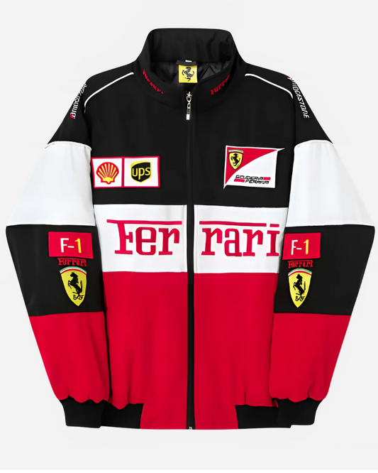 F1 Trio Ferrari Jacket – F1-Inspired Streetwear by Stylestitch
