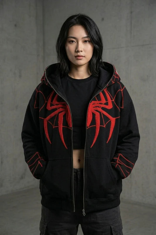 Black Spiderman Hoodie Premium Quality by Stylestitch