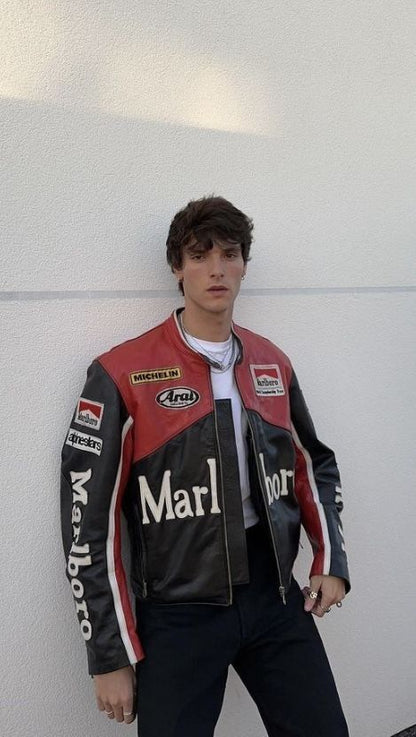 Marlboro Unisex Leather Jacket l stylestitch