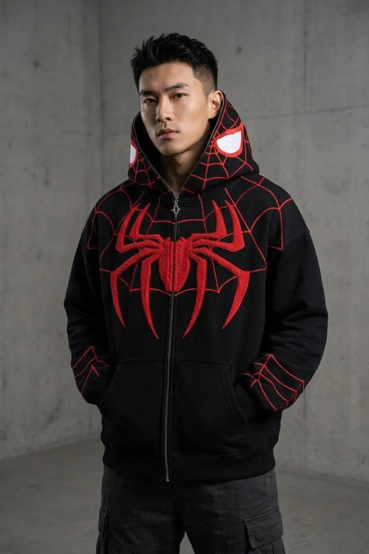 Black Spiderman Hoodie Premium Quality by Stylestitch