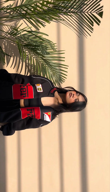 F1 BLACK FERRARI UNISEX RACING JACKET BY STYLESTITCH I DTF