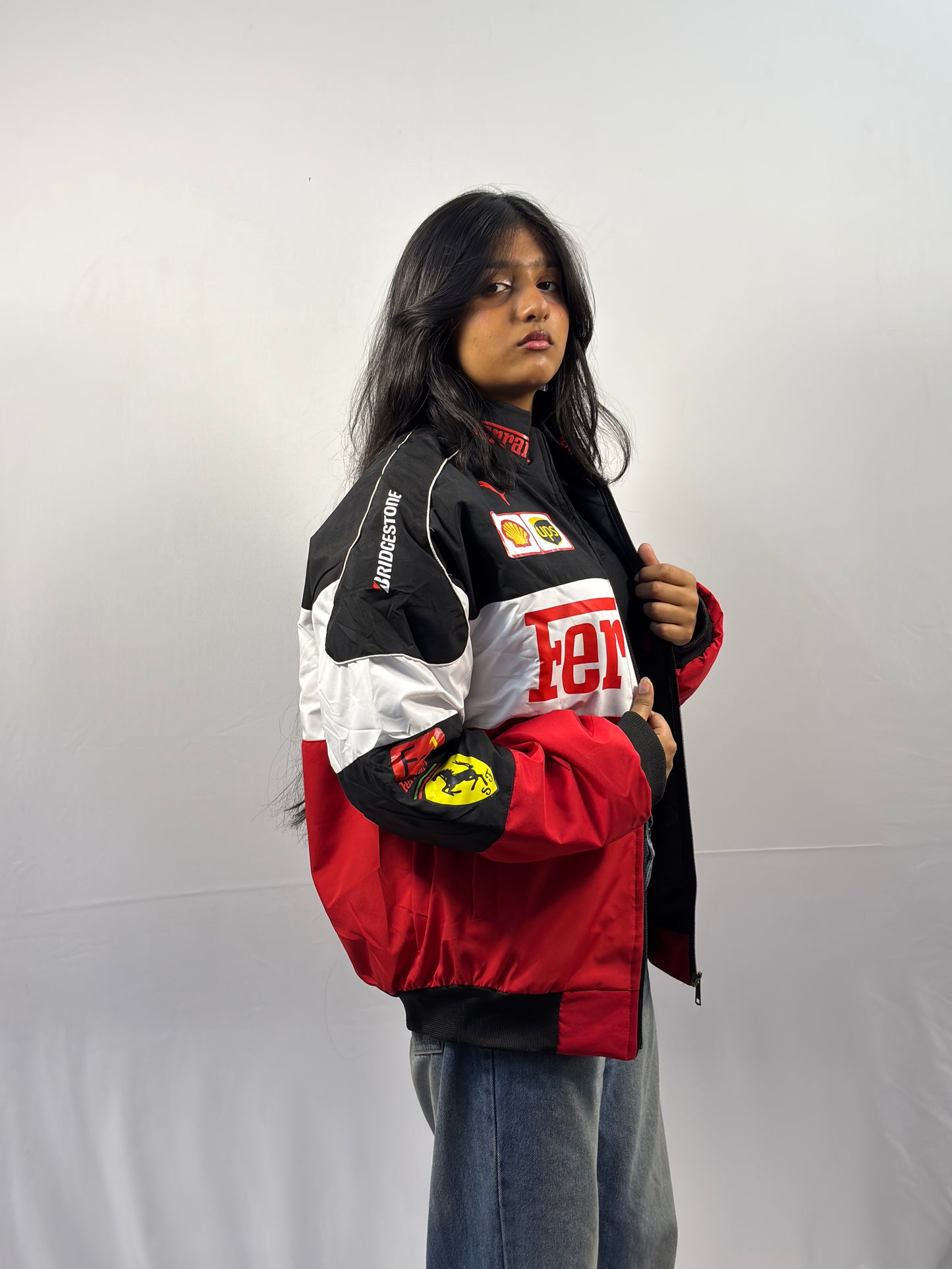 F1 FERRARI TRIO PUFFER PRINTED UNISEX JACKET