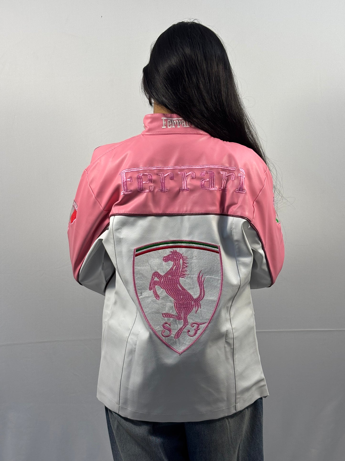 Pink Leather Unisex Jacket l stylestitch
