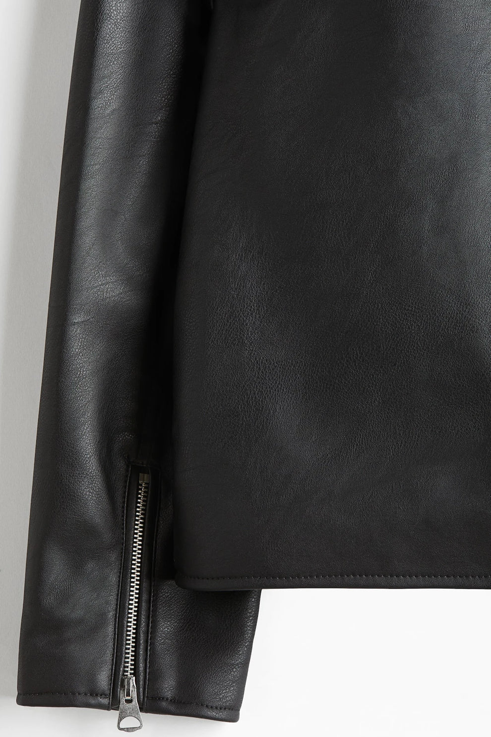 Black Boxy Cropped Jacket Unisex Faux Leather by Styleestitch