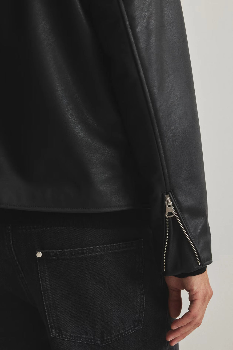 Black Boxy Cropped Jacket Unisex Faux Leather by Styleestitch