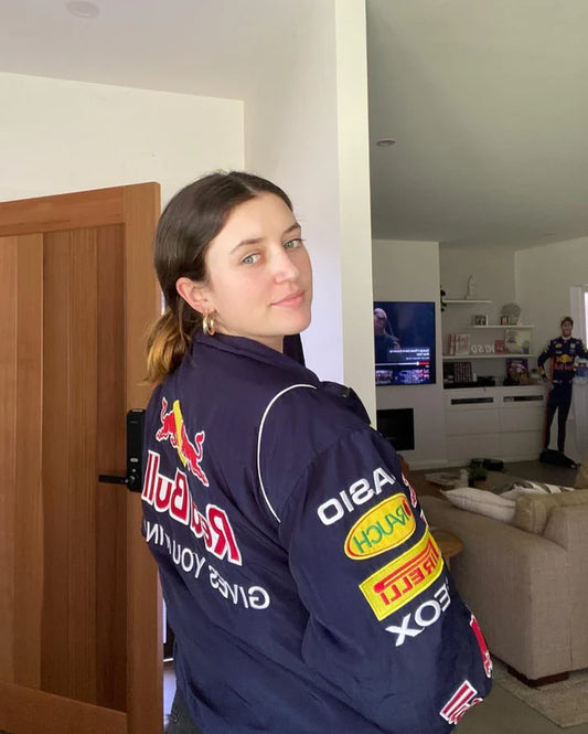 Red Bull Racing Team Jacket – Inner Puff Parachute Fabric | F1 Streetwear Look by stylestitch