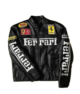 Racing Black Leather Unisex jacket l stylestitch