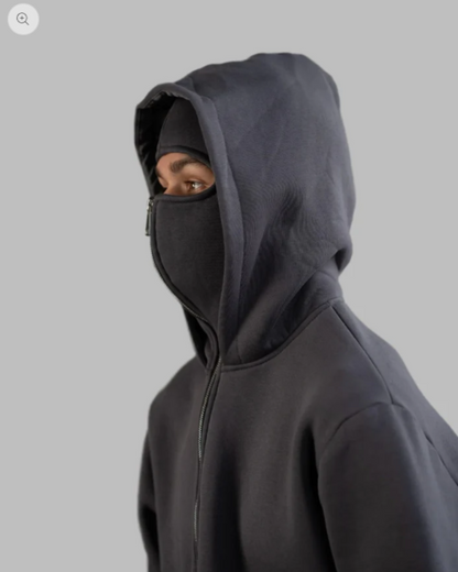 Black Balaclava Aesthetic Hoodie For Men & women by Stylestitch