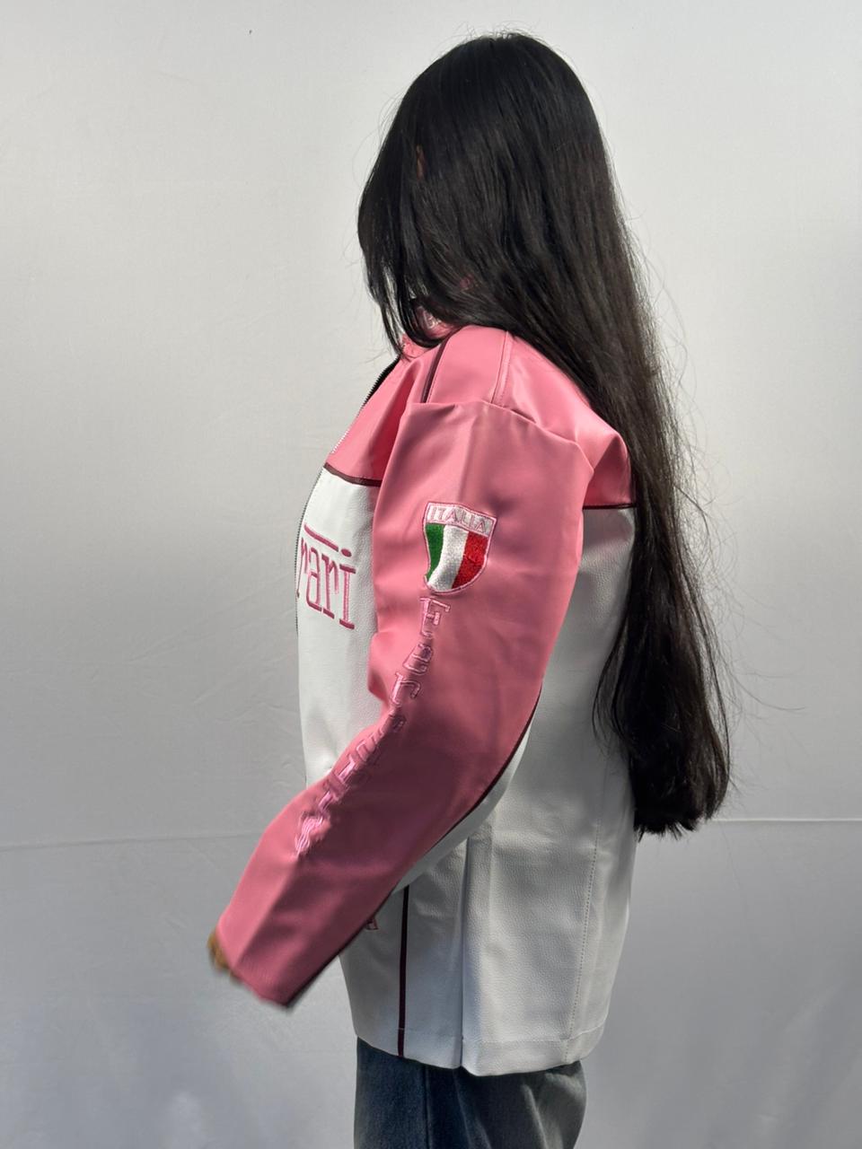 Pink Leather Unisex Jacket l stylestitch