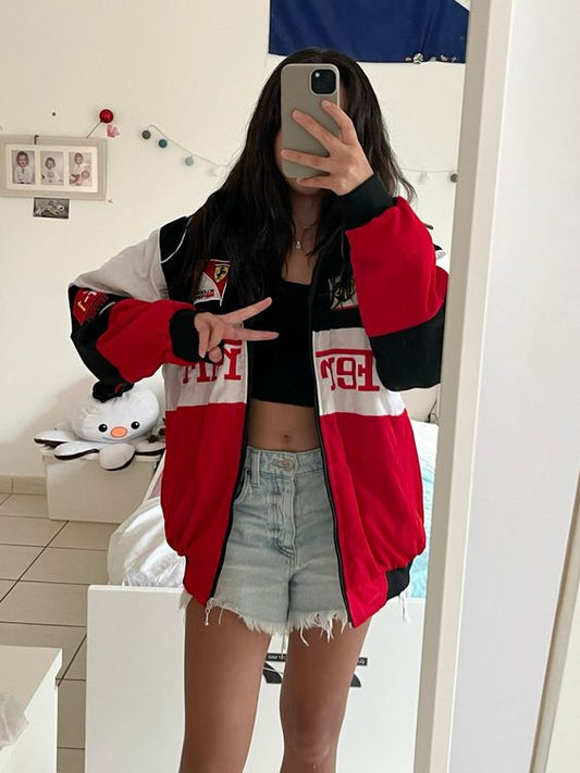 F1 TRIO PARACHUTE FERRARI UNISEX RACING JACKET BY STYLESTITCH
