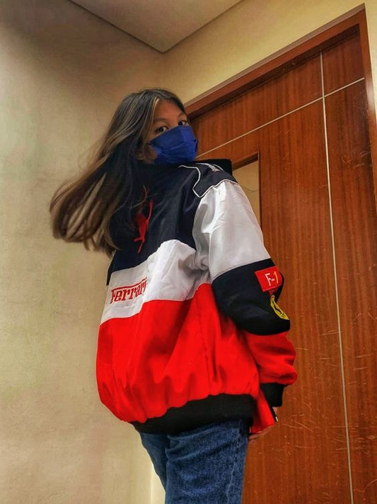 F1 TRIO PARACHUTE FERRARI UNISEX RACING JACKET BY STYLESTITCH