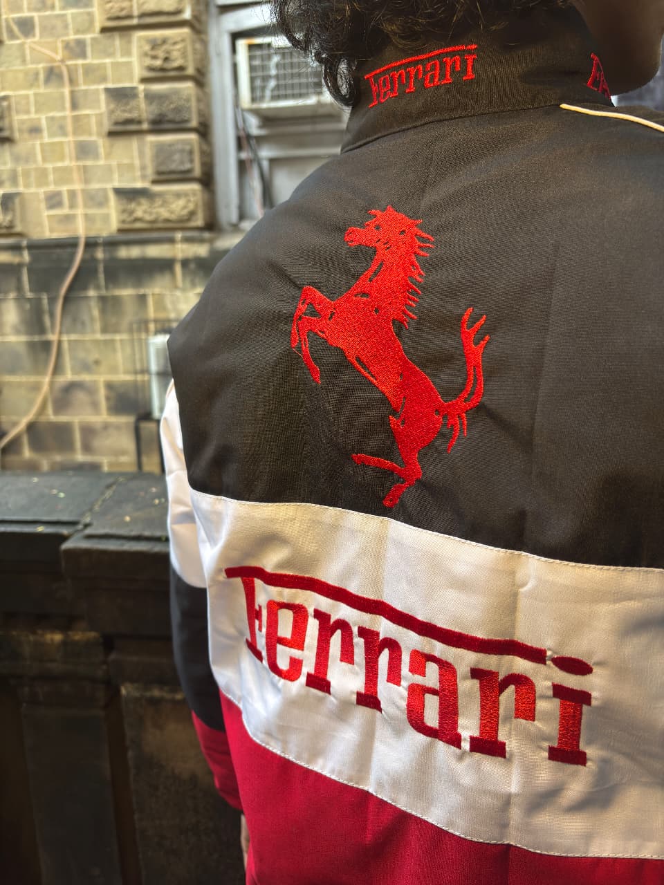 Trio Ferrari embroidered Jacket For Unisex Iconic Streetwear by Stylestitch
