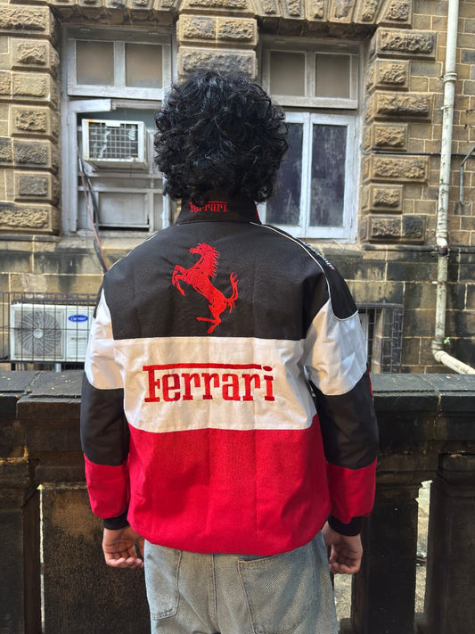Trio Ferrari embroidered Jacket For Unisex Iconic Streetwear by Stylestitch