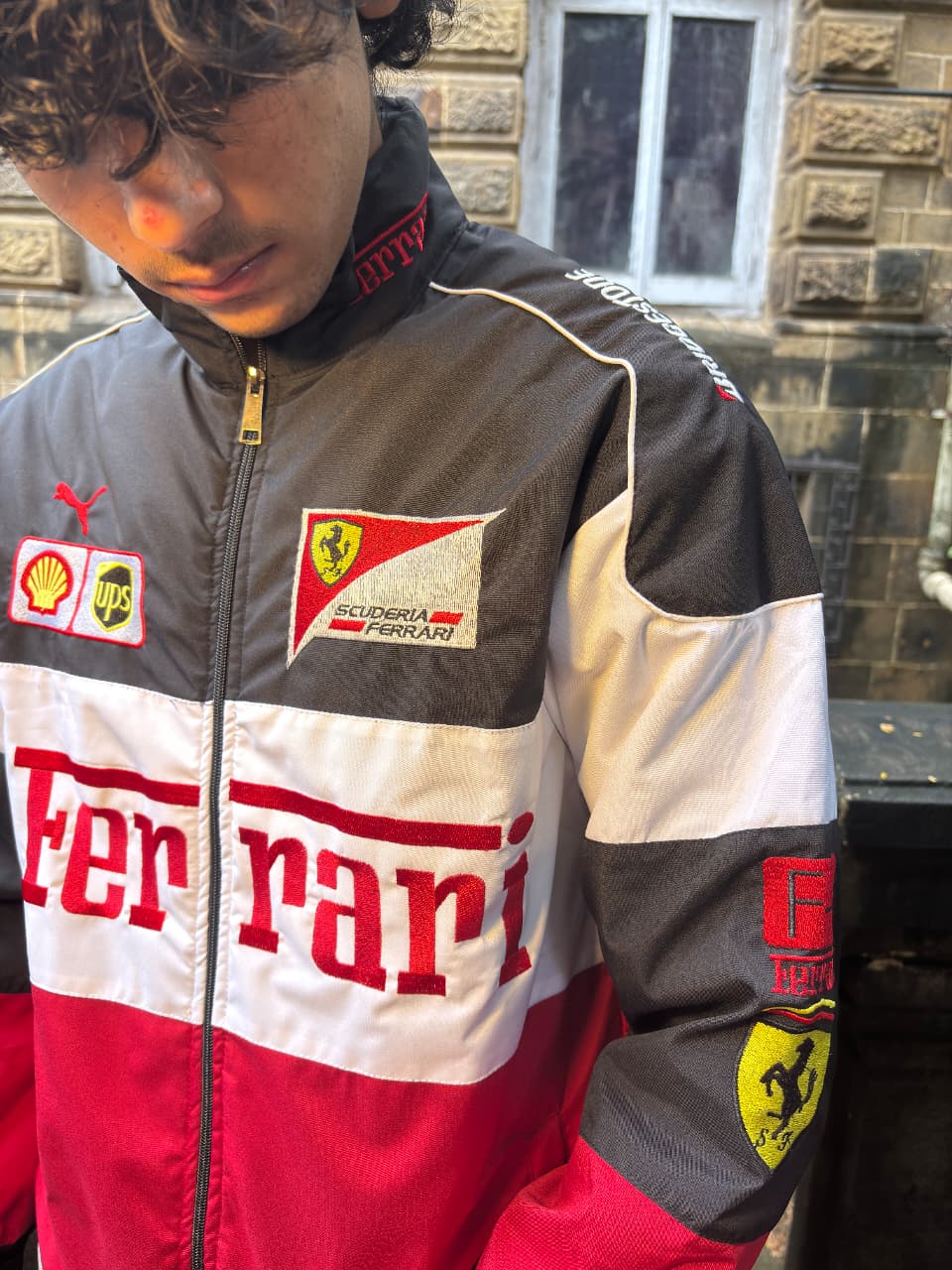 Trio Ferrari embroidered Jacket For Unisex Iconic Streetwear by Stylestitch