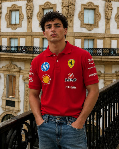 F1 SCUDERIA UNISEX RED POLO T-SHIRT