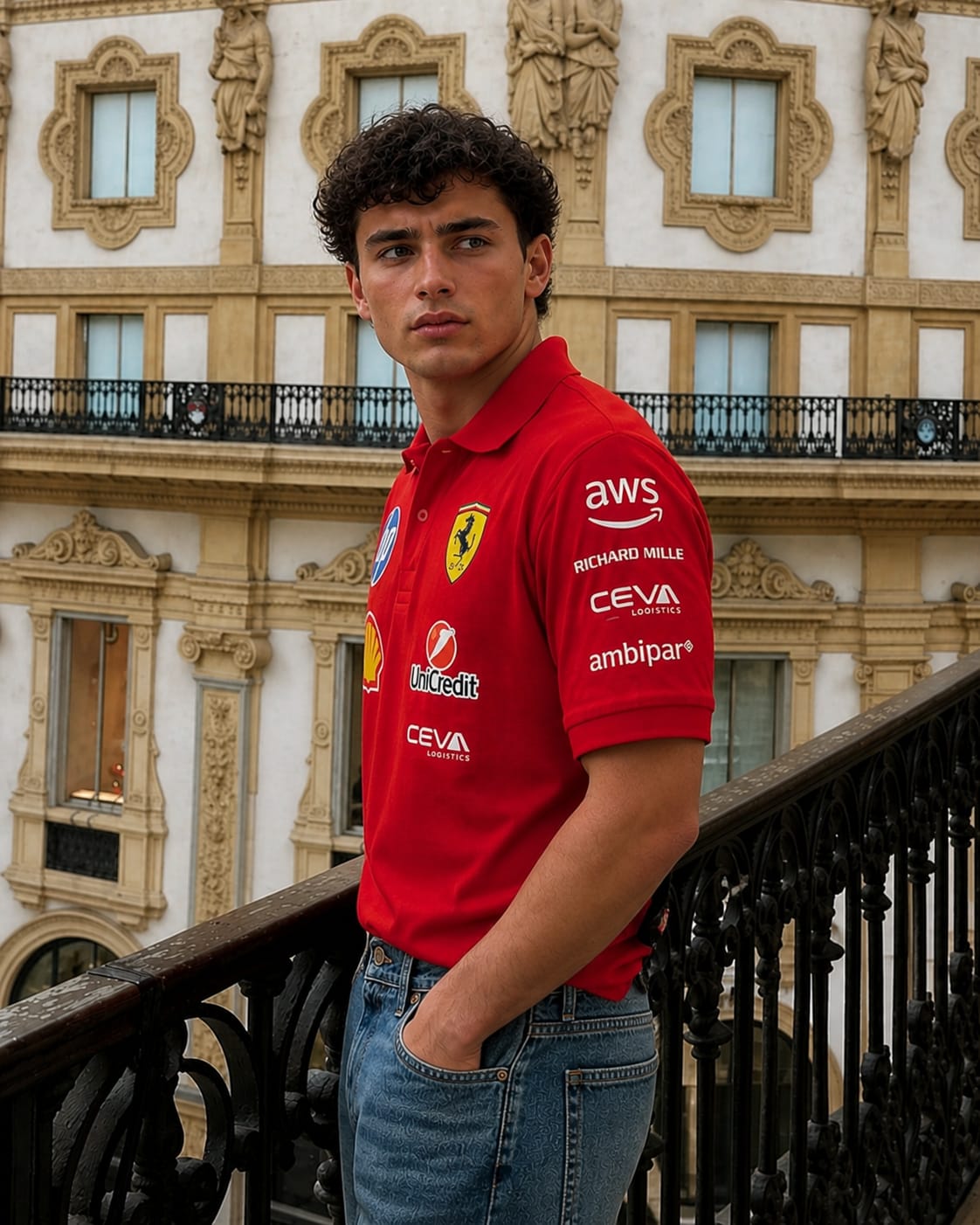 F1 SCUDERIA UNISEX RED POLO T-SHIRT