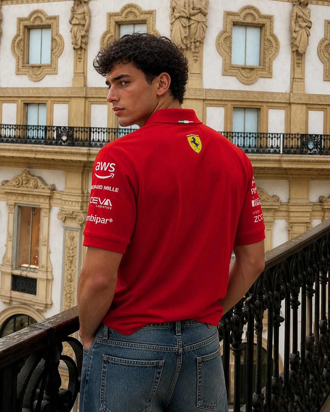 F1 SCUDERIA UNISEX RED POLO T-SHIRT
