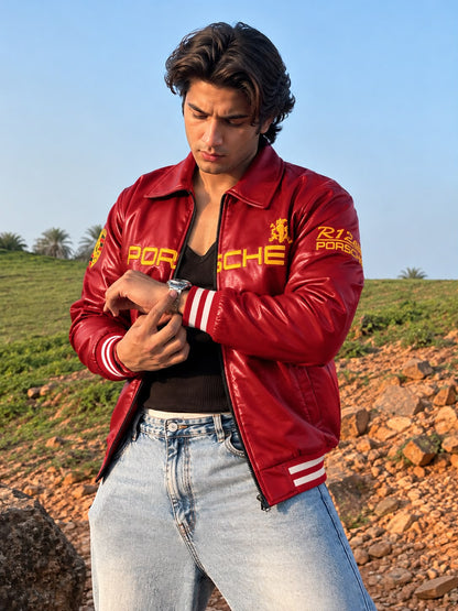 RED PORCHE VINTAGE RACING JACKET