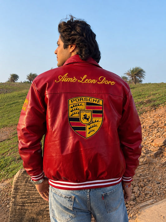 RED PORCHE VINTAGE RACING JACKET