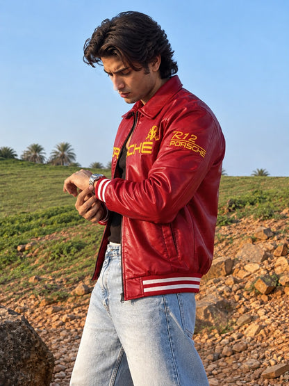 RED PORCHE VINTAGE RACING JACKET