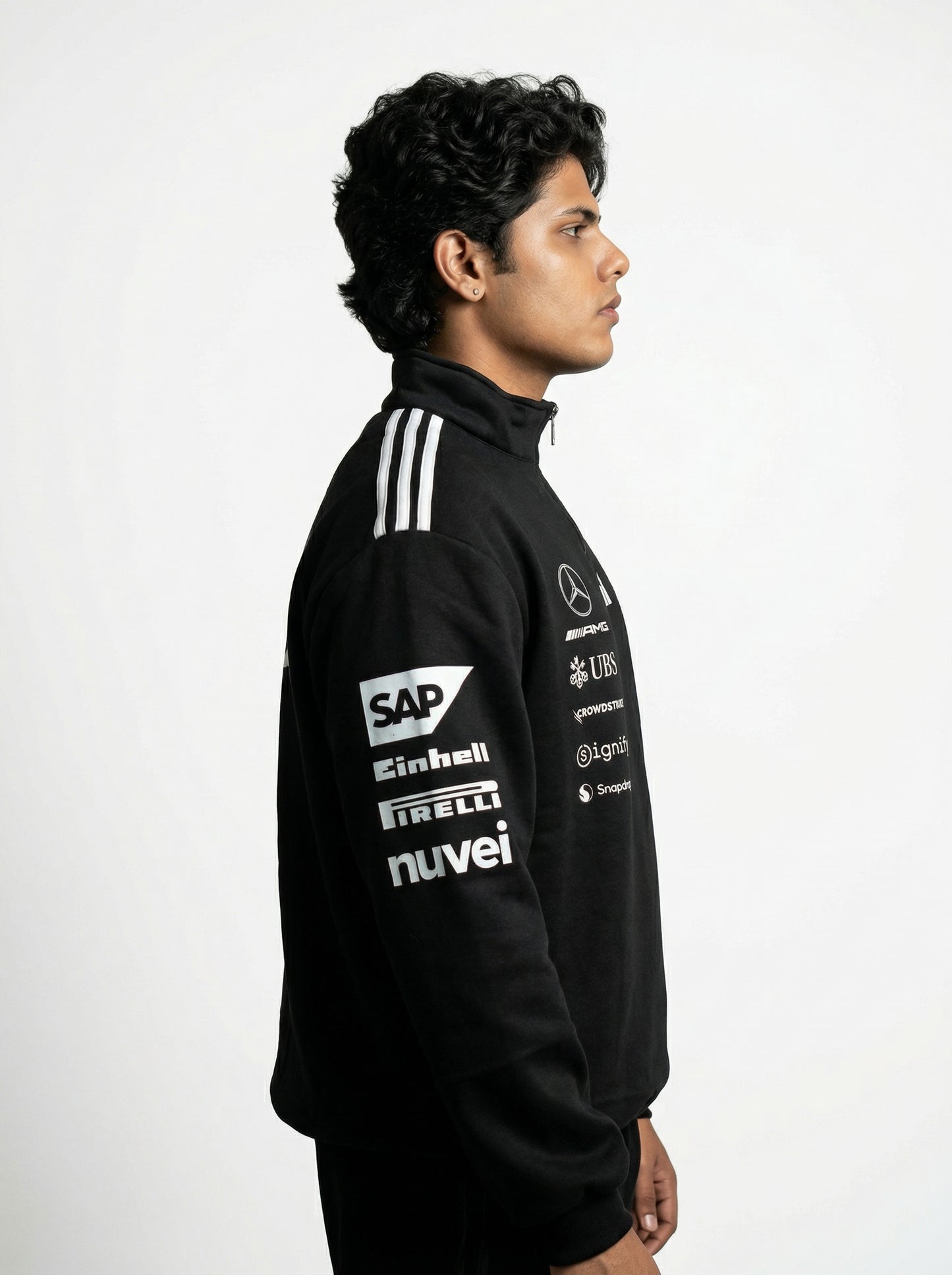 F1 Inspired Black PETRONAS Sweatshirt -Premium Cotton Fleece