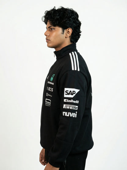 F1 Inspired Black PETRONAS Sweatshirt -Premium Cotton Fleece