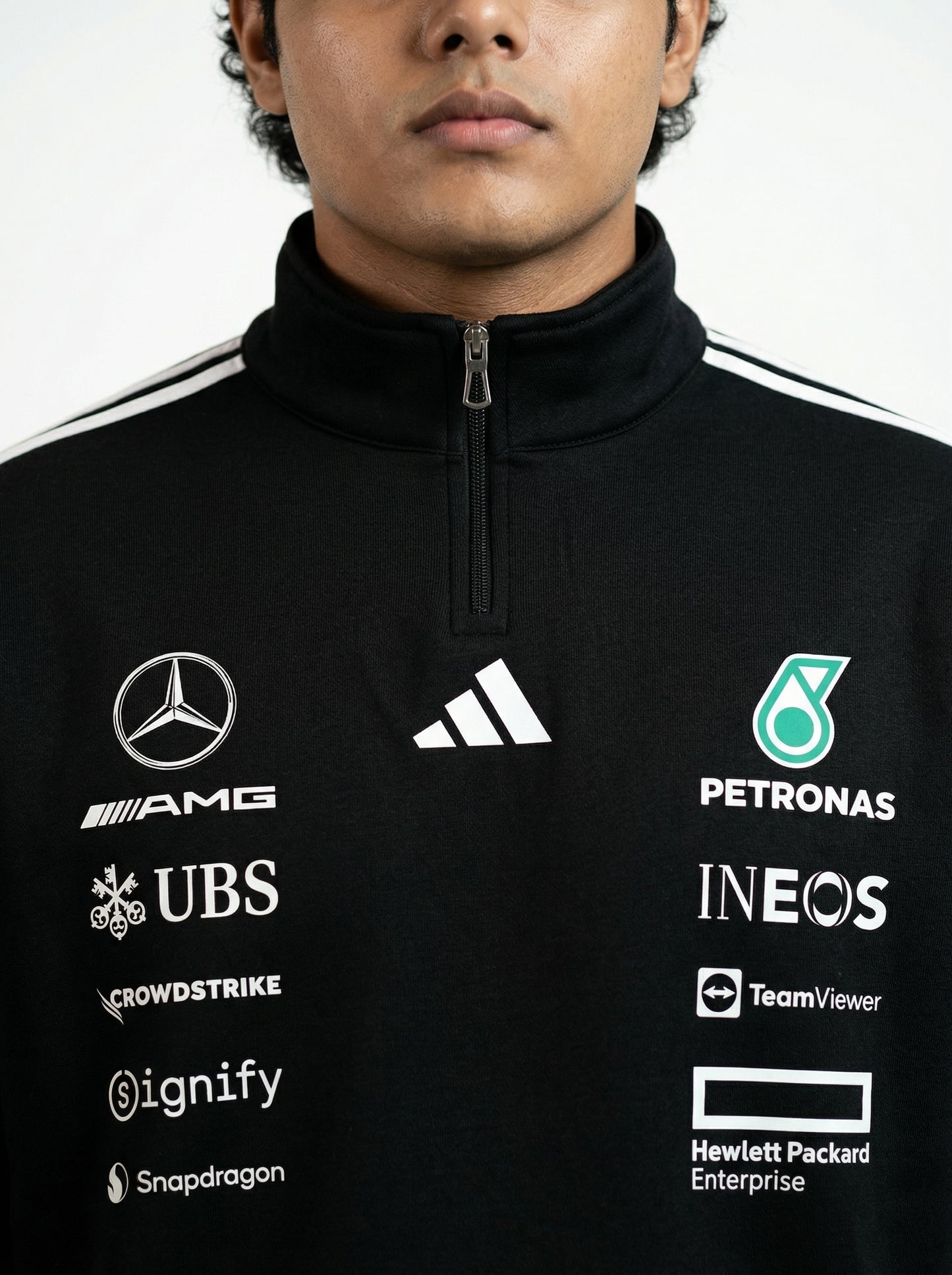 F1 Inspired Black PETRONAS Sweatshirt -Premium Cotton Fleece