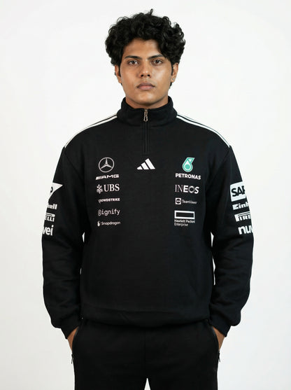 F1 Inspired Black PETRONAS Sweatshirt -Premium Cotton Fleece
