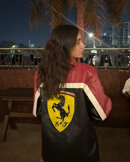F1 BLACK FERRARI UNISEX LEATHER JACKET