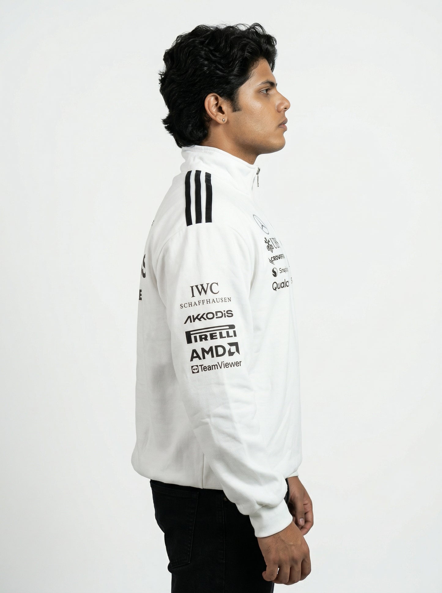 F1 Inspired White PETRONAS Sweatshirt -Premium Cotton Fleece