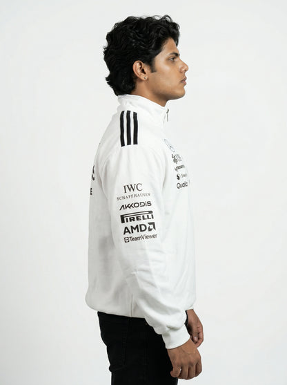 F1 Inspired White PETRONAS Sweatshirt -Premium Cotton Fleece