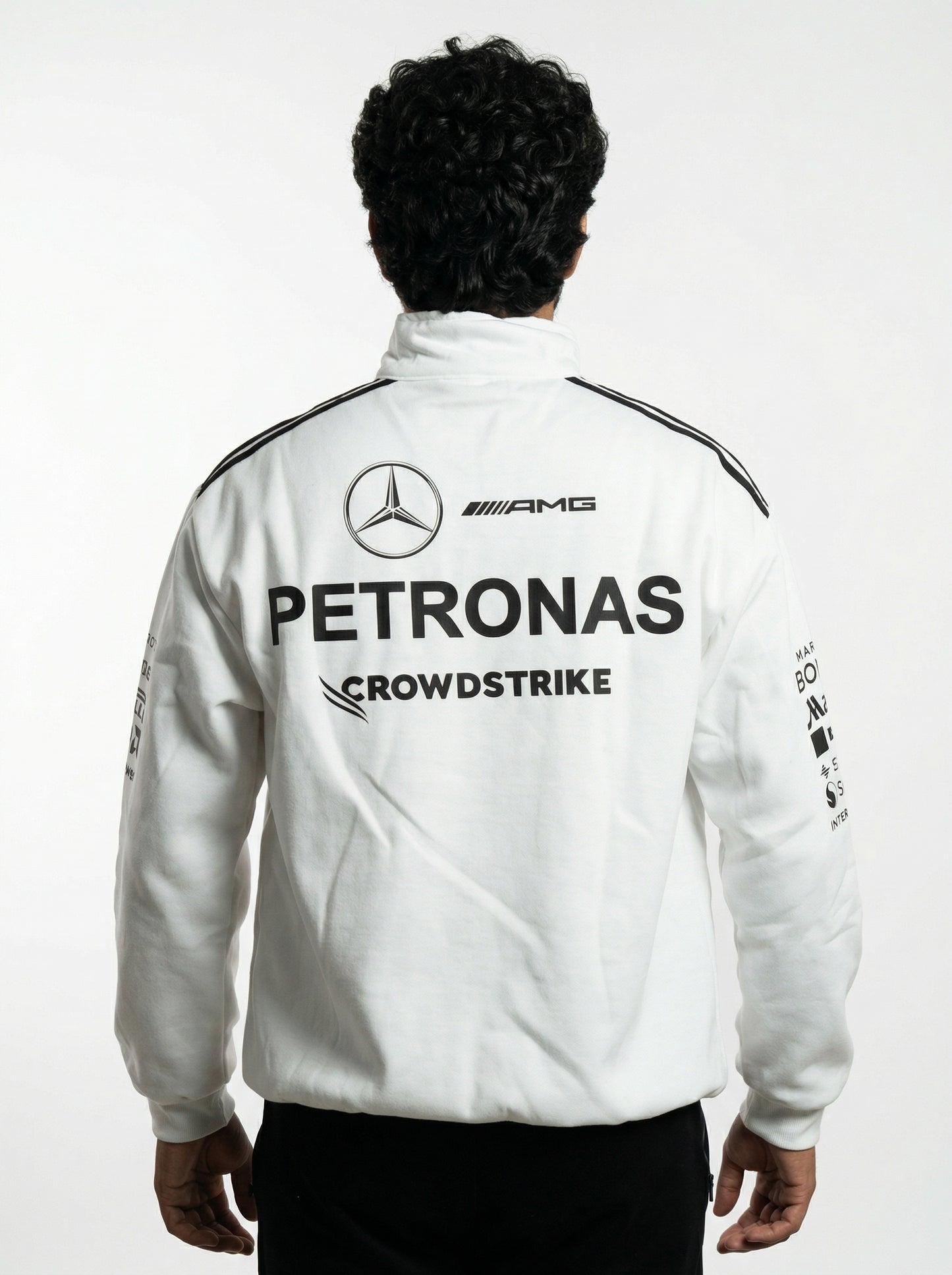 F1 Inspired White PETRONAS Sweatshirt -Premium Cotton Fleece