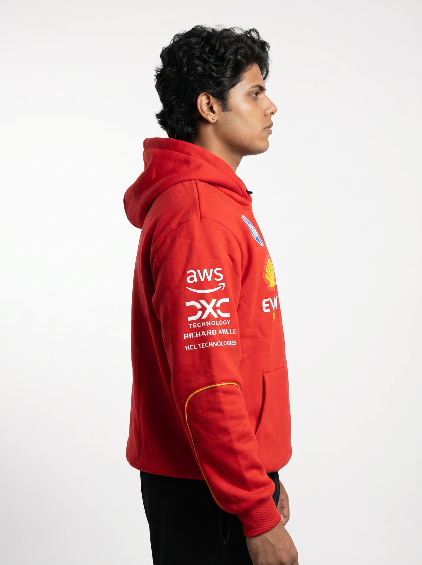 Red  Sweatshirt Hoodie -Premium Motorsport-Inspired Cotton Fleece