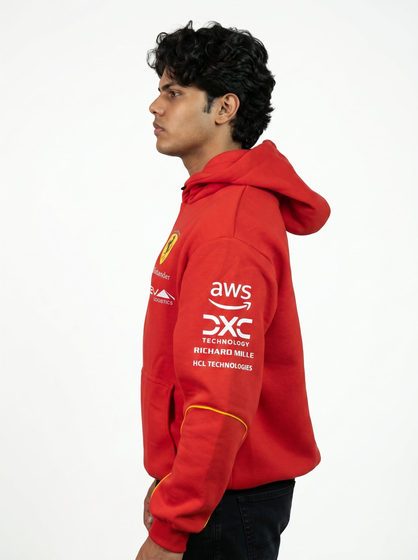 Red  Sweatshirt Hoodie -Premium Motorsport-Inspired Cotton Fleece